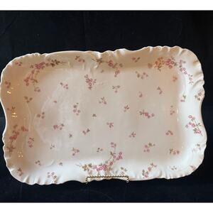 Haviland Limoges 11” x 16”  Serving Platter Pink Floral Schleiger 57 Read